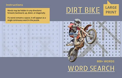 Dirt Bike Word Search Puzzle Book cover